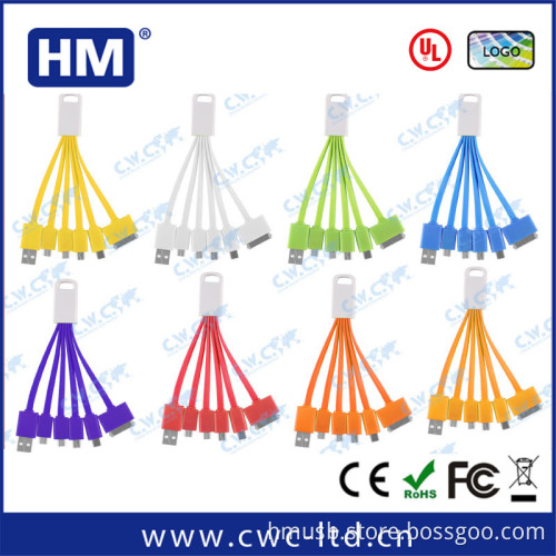 OEM 6 in 1 usb charging cables micro cables for Samsung and IPhone
